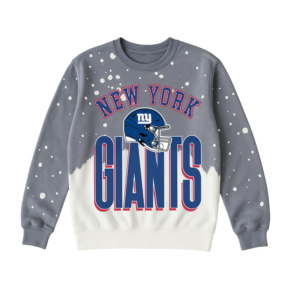 New York Giants Gameday Couture Women's Arch Rivals Faded Wash Sweatshirt Gray - NFL