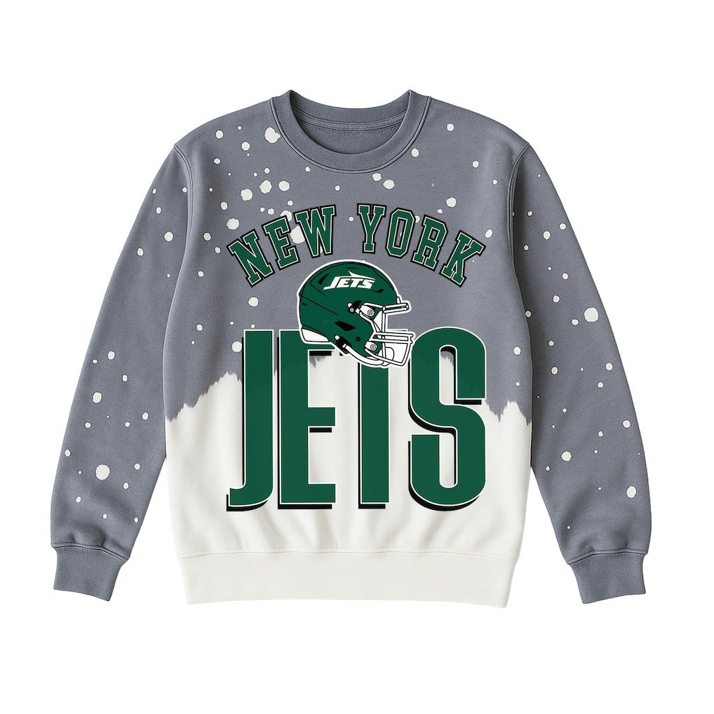 New York Jets Gameday Couture Women's Arch Rivals Faded Wash Sweatshirt Gray - NFL