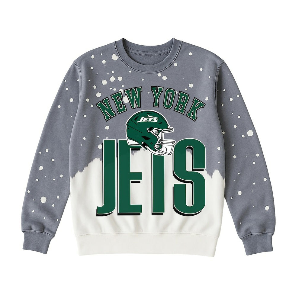 New York Jets Gameday Couture Women's Arch Rivals Faded Wash Sweatshirt Gray - NFL