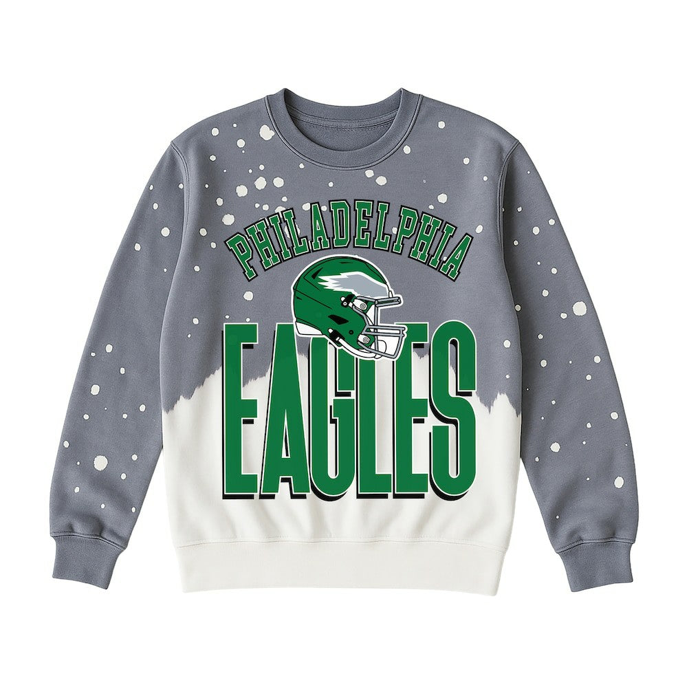 Philadelphia Eagles Gameday Couture Women's Arch Rivals Faded Wash Sweatshirt Gray - NFL