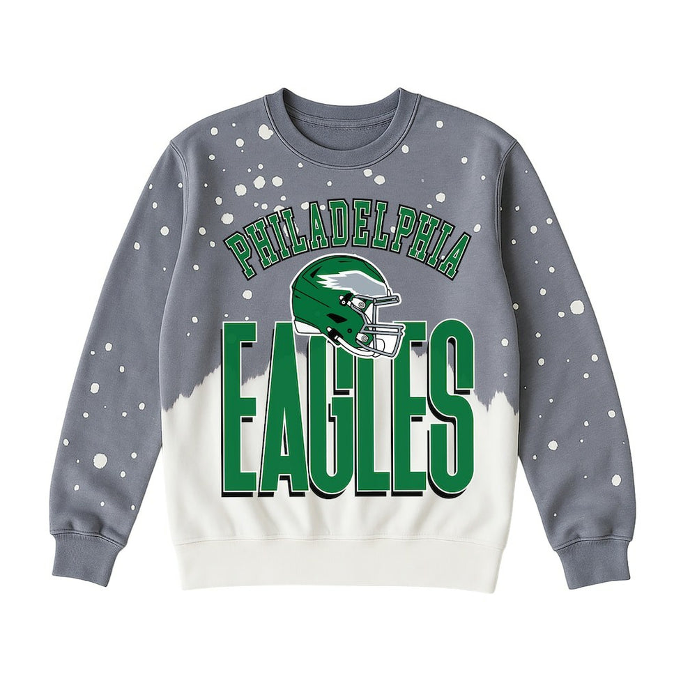 Philadelphia Eagles Gameday Couture Women's Arch Rivals Faded Wash Sweatshirt Gray - NFL