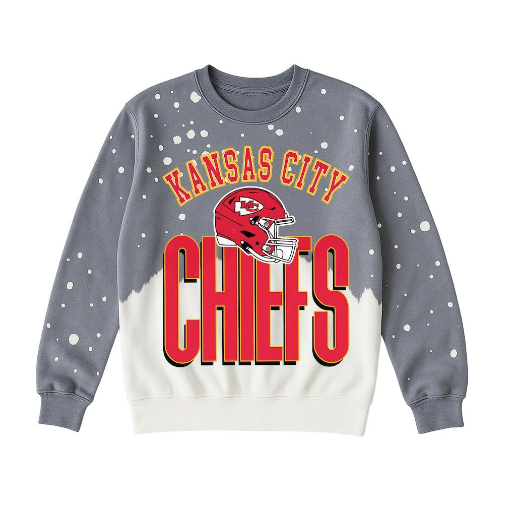Kansas City Chiefs Gameday Couture Women's Arch Rivals Faded Wash Sweatshirt Gray - NFL
