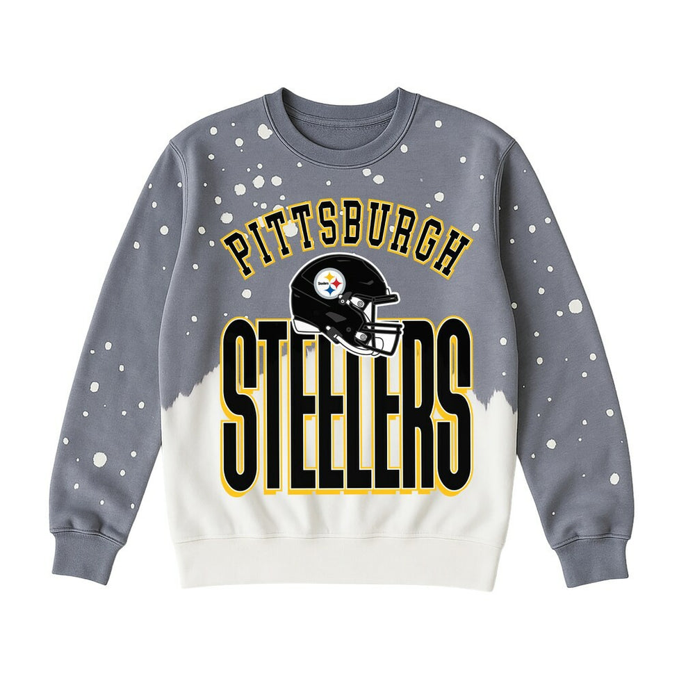 Pittsburgh Steelers Gameday Couture Women's Arch Rivals Faded Wash Sweatshirt Gray - NFL