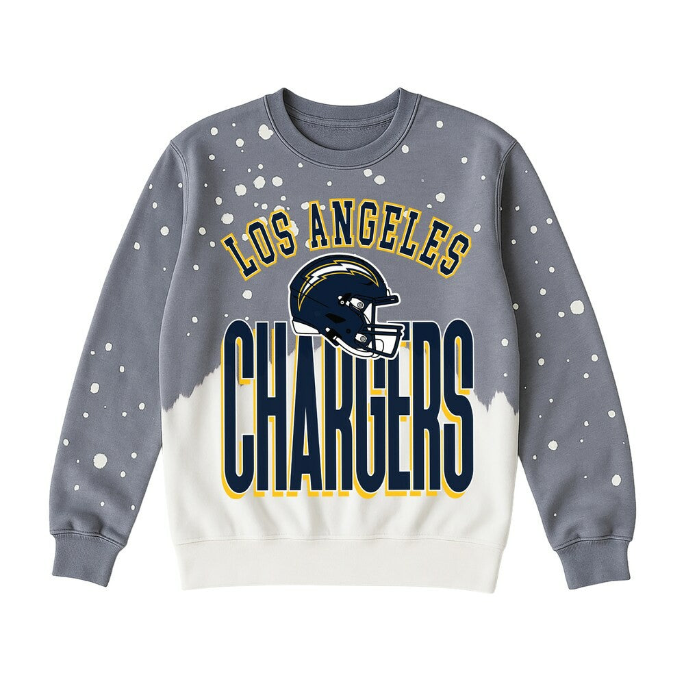 Los Angeles Chargers Gameday Couture Women's Arch Rivals Faded Wash Sweatshirt Gray - NFL