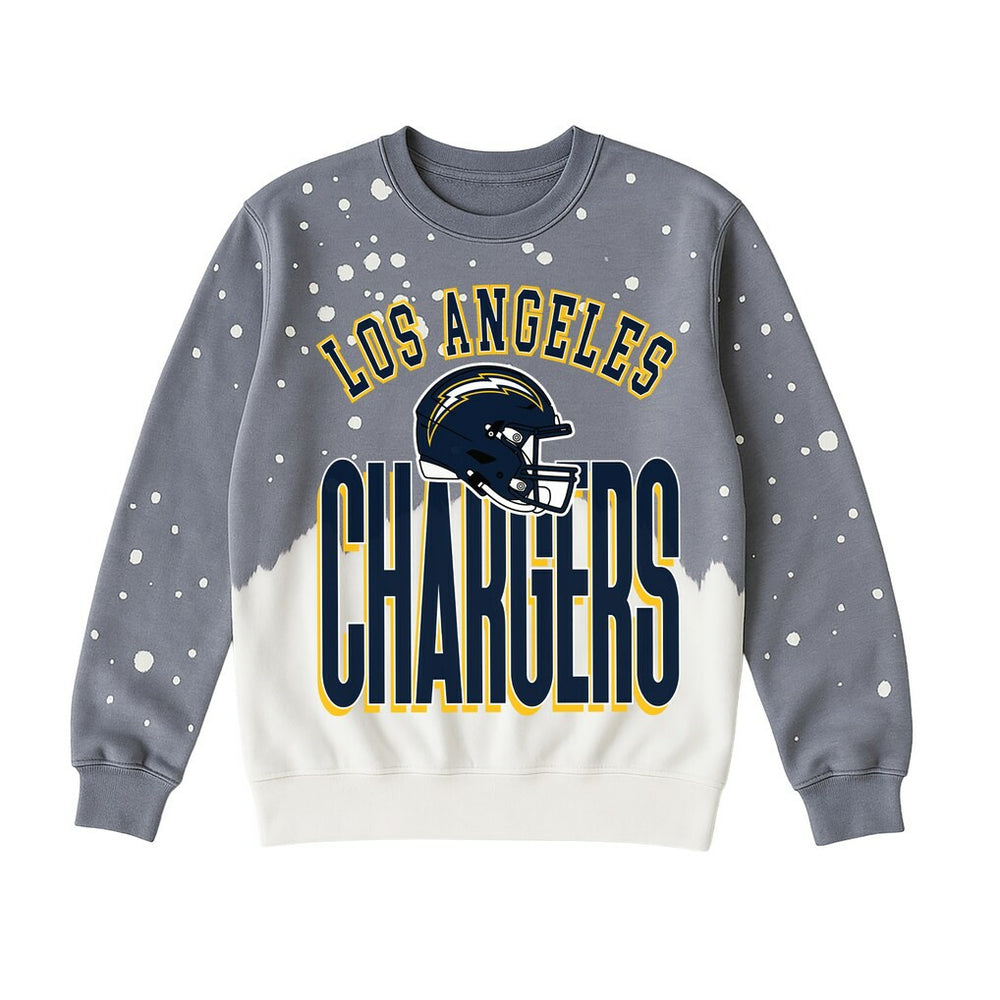 Los Angeles Chargers Gameday Couture Women's Arch Rivals Faded Wash Sweatshirt Gray - NFL