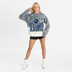 Seattle Seahawks Gameday Couture Women's Arch Rivals Faded Wash Sweatshirt Gray - NFL