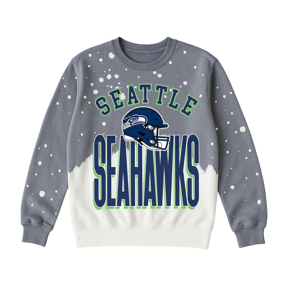 Seattle Seahawks Gameday Couture Women's Arch Rivals Faded Wash Sweatshirt Gray - NFL