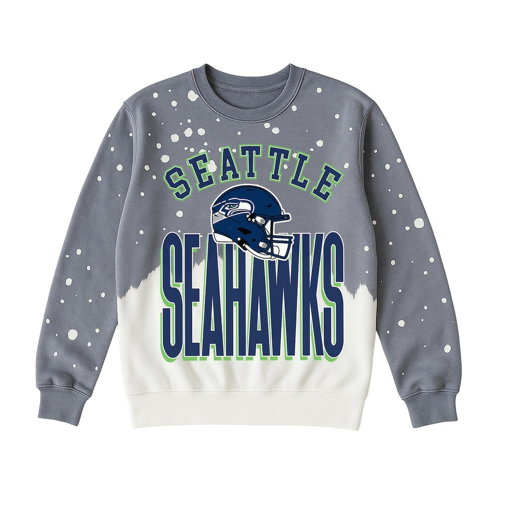 Seattle Seahawks Gameday Couture Women's Arch Rivals Faded Wash Sweatshirt Gray - NFL