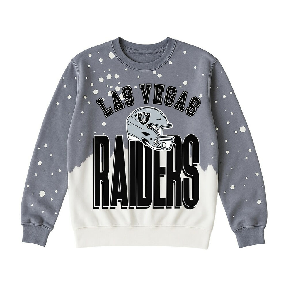 Las Vegas Raiders Gameday Couture Women's Arch Rivals Faded Wash Sweatshirt Gray - NFL
