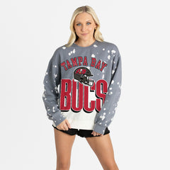 Tampa Bay Buccaneers Gameday Couture Women's Arch Rivals Faded Wash Sweatshirt Gray - NFL