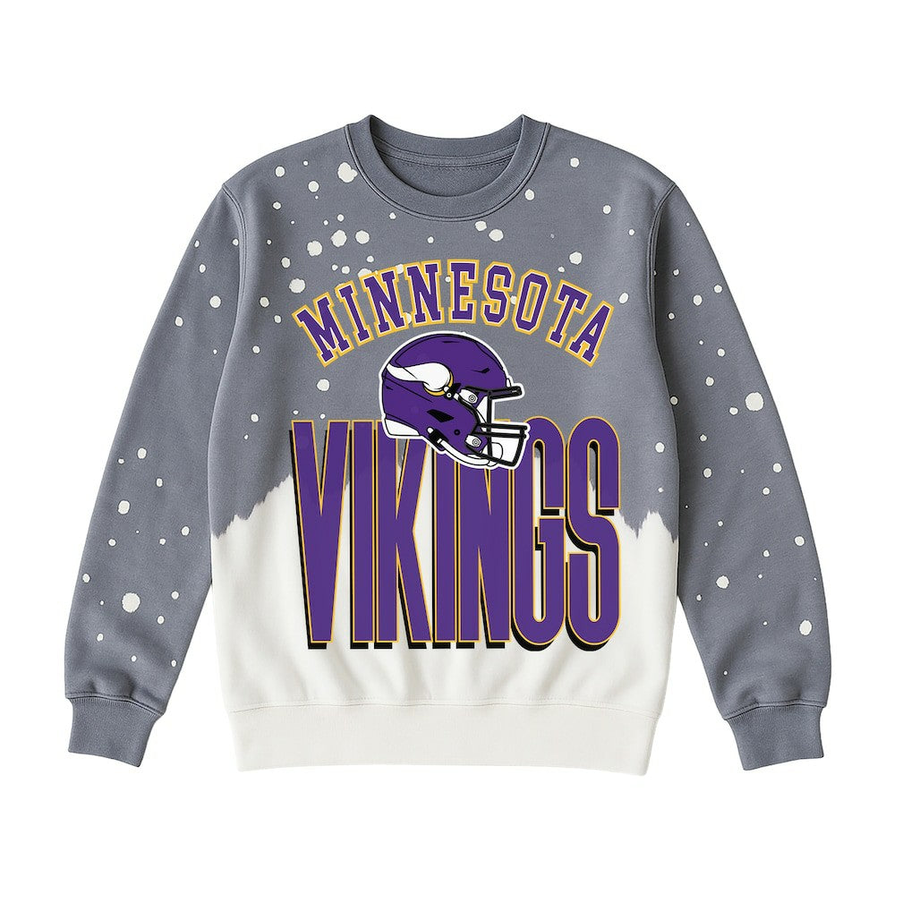 Minnesota Vikings Gameday Couture Women's Arch Rivals Faded Wash Sweatshirt Gray - NFL