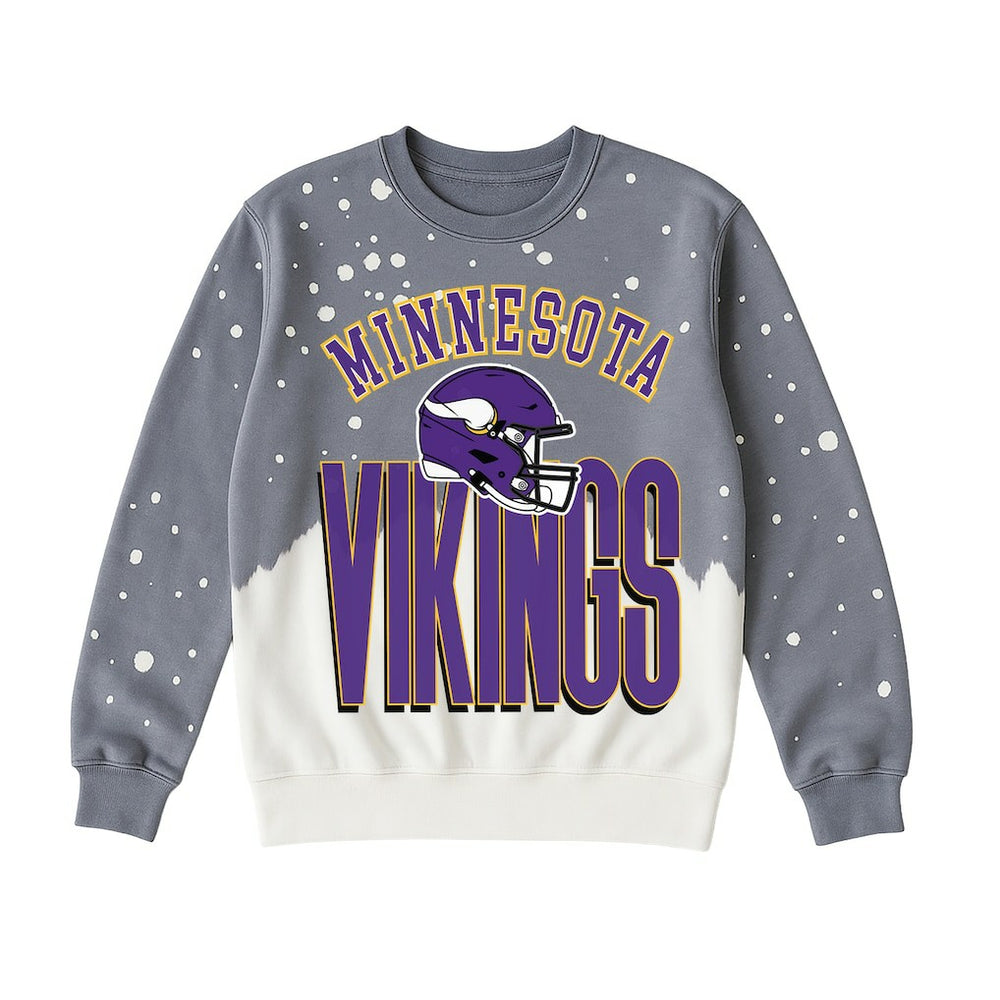 Minnesota Vikings Gameday Couture Women's Arch Rivals Faded Wash Sweatshirt Gray - NFL