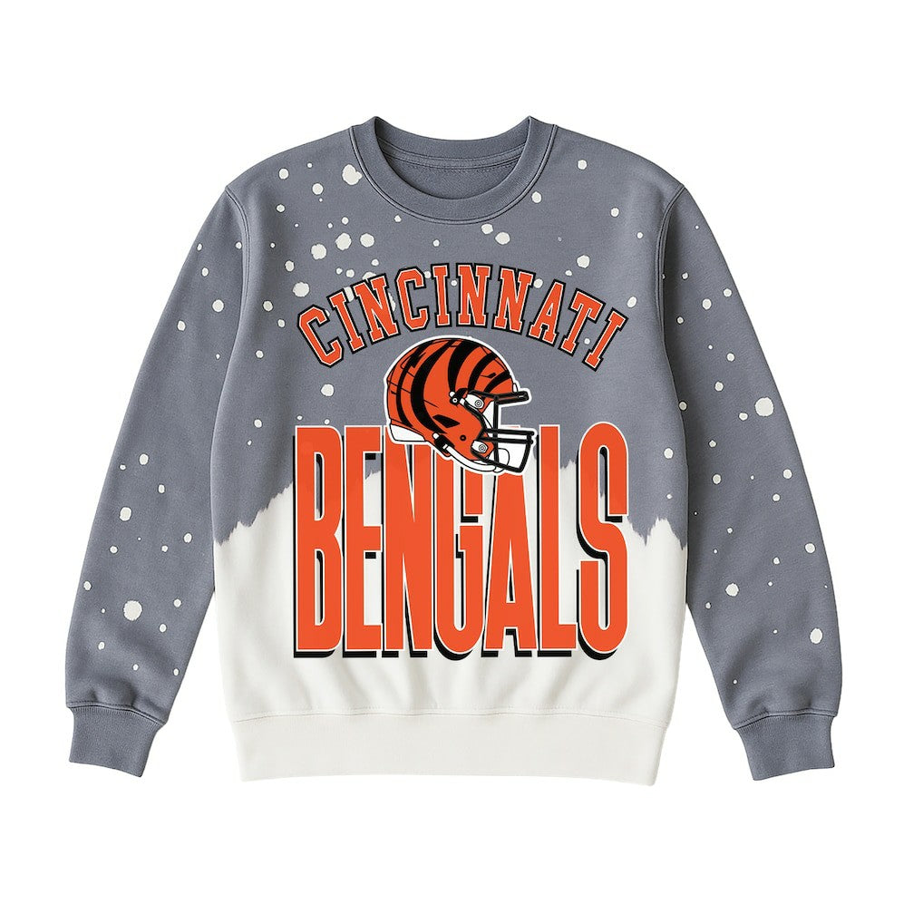 Cincinnati Bengals Gameday Couture Women's Arch Rivals Faded Wash Sweatshirt Gray - NFL