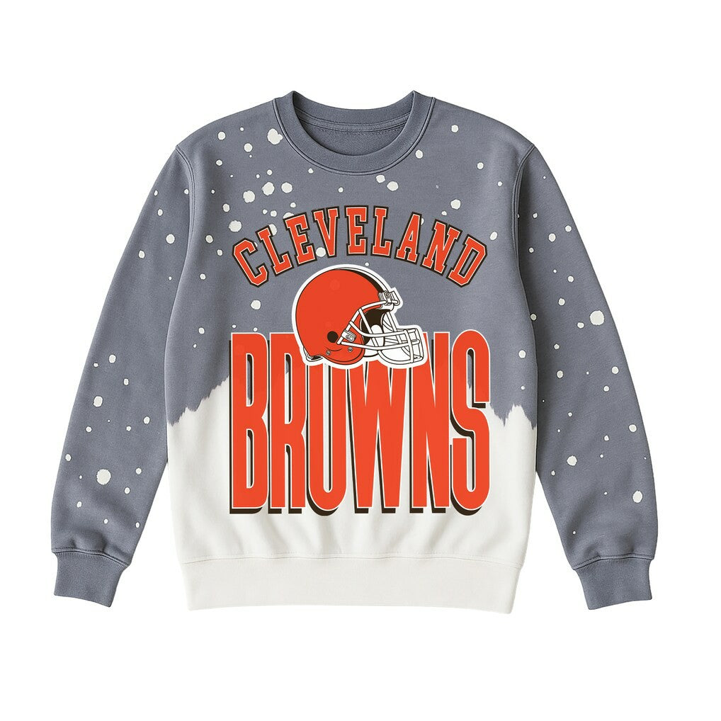 Cleveland Browns Gameday Couture Women's Arch Rivals Faded Wash Sweatshirt Gray - NFL
