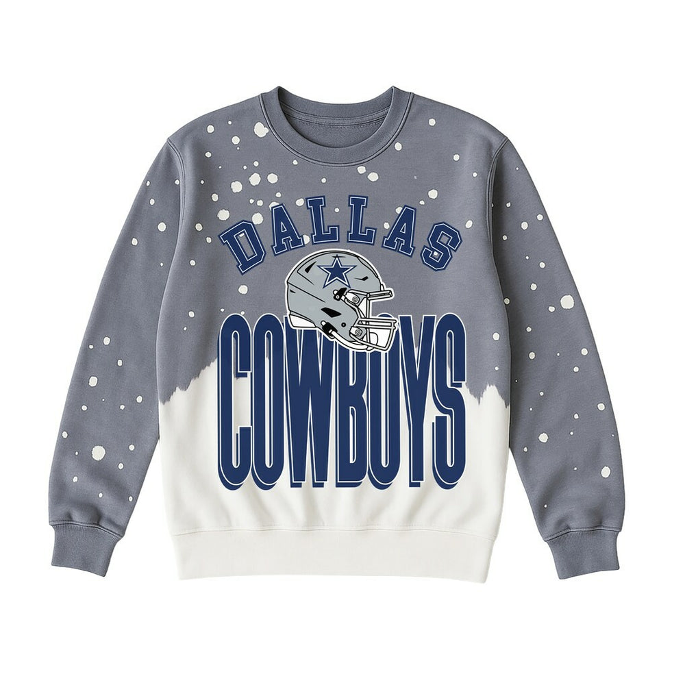 Dallas Cowboys Gameday Couture Women's Arch Rivals Faded Wash Sweatshirt Gray - NFL