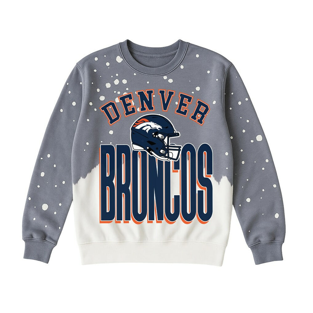 Denver Broncos Gameday Couture Women's Arch Rivals Faded Wash Sweatshirt Gray - NFL