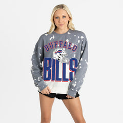 Buffalo Bills Gameday Couture Women's Arch Rivals Faded Wash Sweatshirt Gray - NFL
