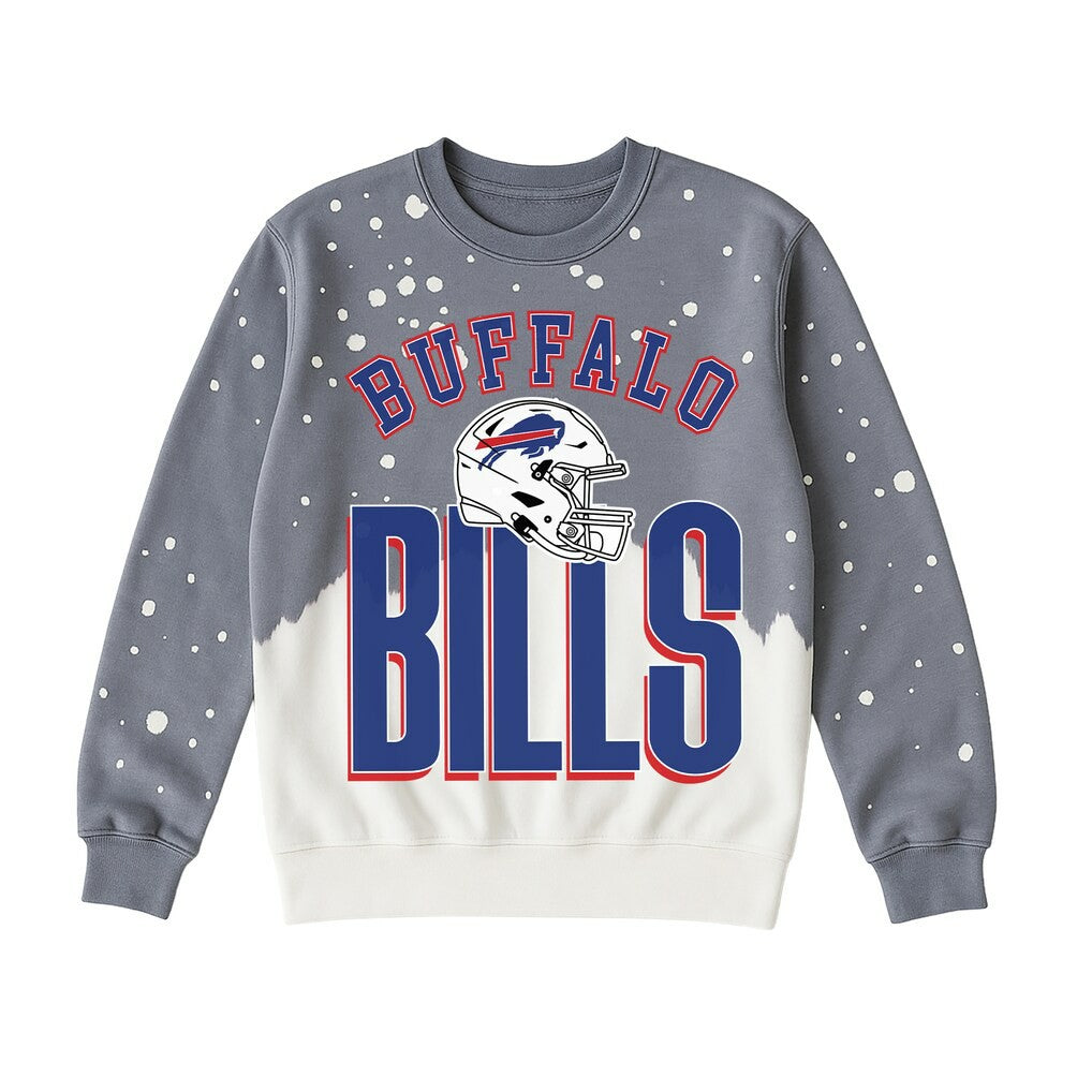 Buffalo Bills Gameday Couture Women's Arch Rivals Faded Wash Sweatshirt Gray - NFL