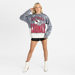 Arizona Cardinals Gameday Couture Women's Arch Rivals Faded Wash Sweatshirt Gray - NFL