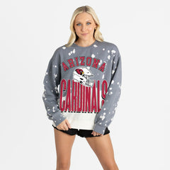 Arizona Cardinals Gameday Couture Women's Arch Rivals Faded Wash Sweatshirt Gray - NFL