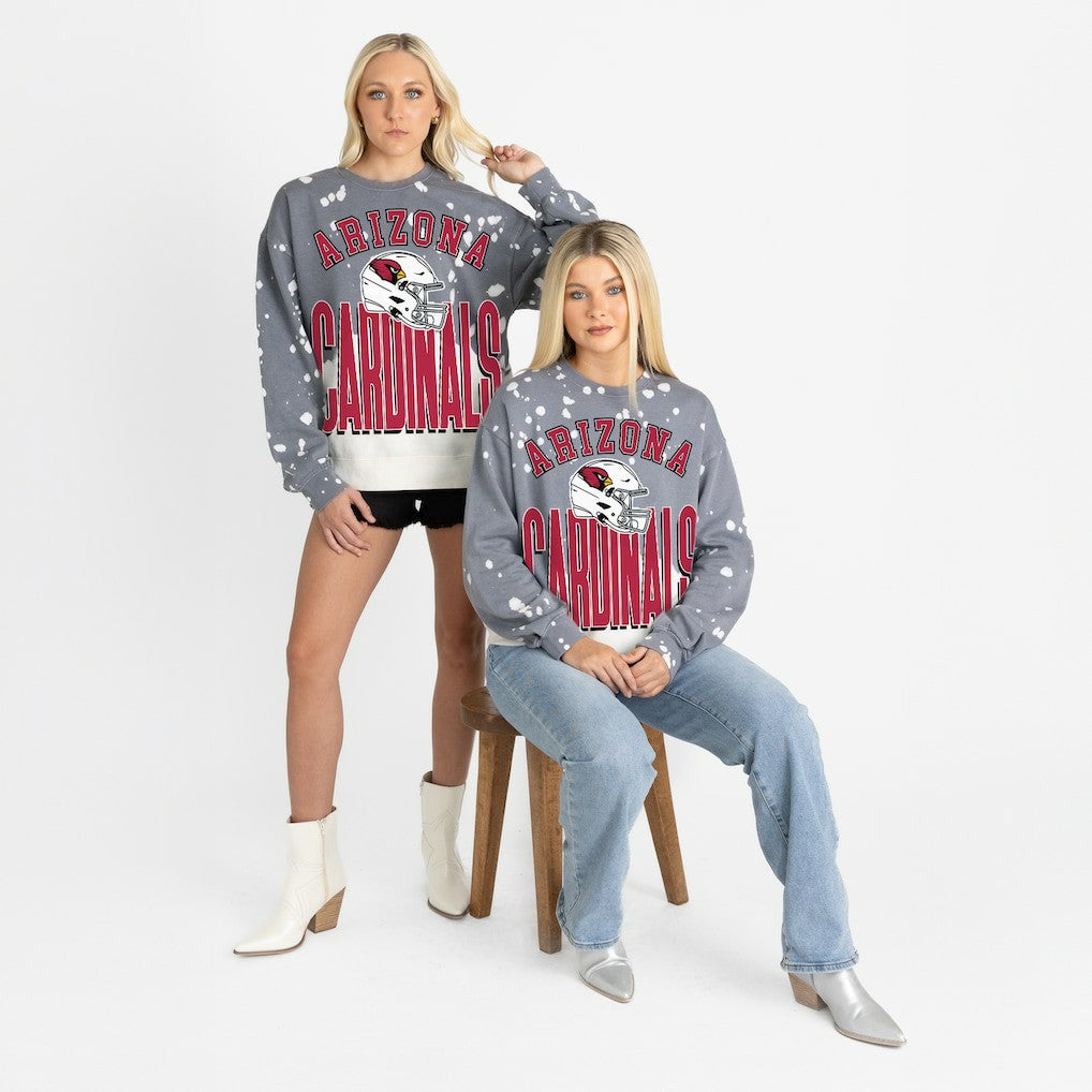 Arizona Cardinals Gameday Couture Women's Arch Rivals Faded Wash Sweatshirt Gray - NFL