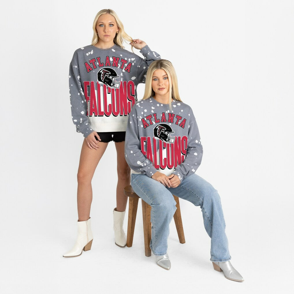 Atlanta Falcons Gameday Couture Women's Arch Rivals Faded Wash Sweatshirt Gray - NFL