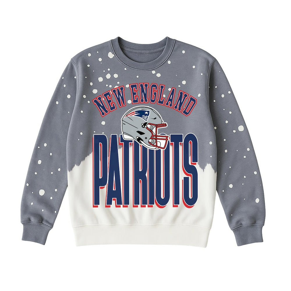 New England Patriots Gameday Couture Women's Arch Rivals Faded Wash Sweatshirt Gray - NFL