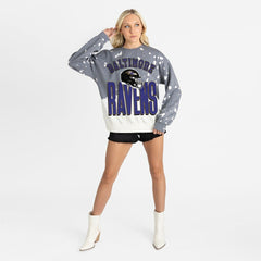 Baltimore Ravens Gameday Couture Women's Arch Rivals Faded Wash Sweatshirt Gray - NFL