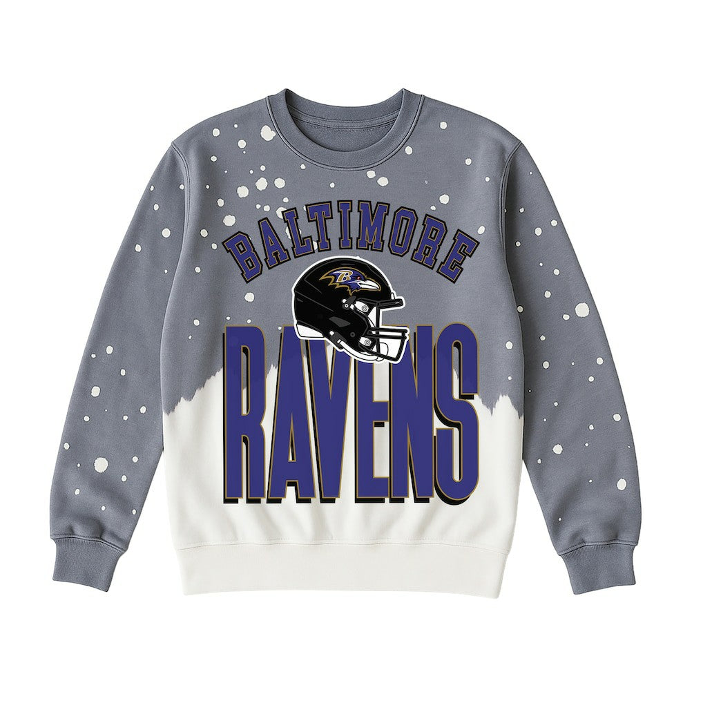 Baltimore Ravens Gameday Couture Women's Arch Rivals Faded Wash Sweatshirt Gray - NFL