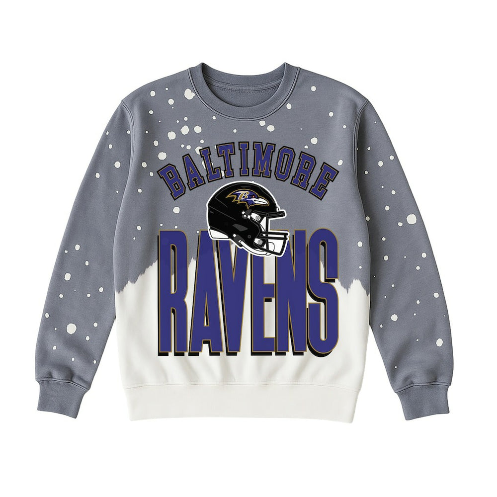 Baltimore Ravens Gameday Couture Women's Arch Rivals Faded Wash Sweatshirt Gray - NFL