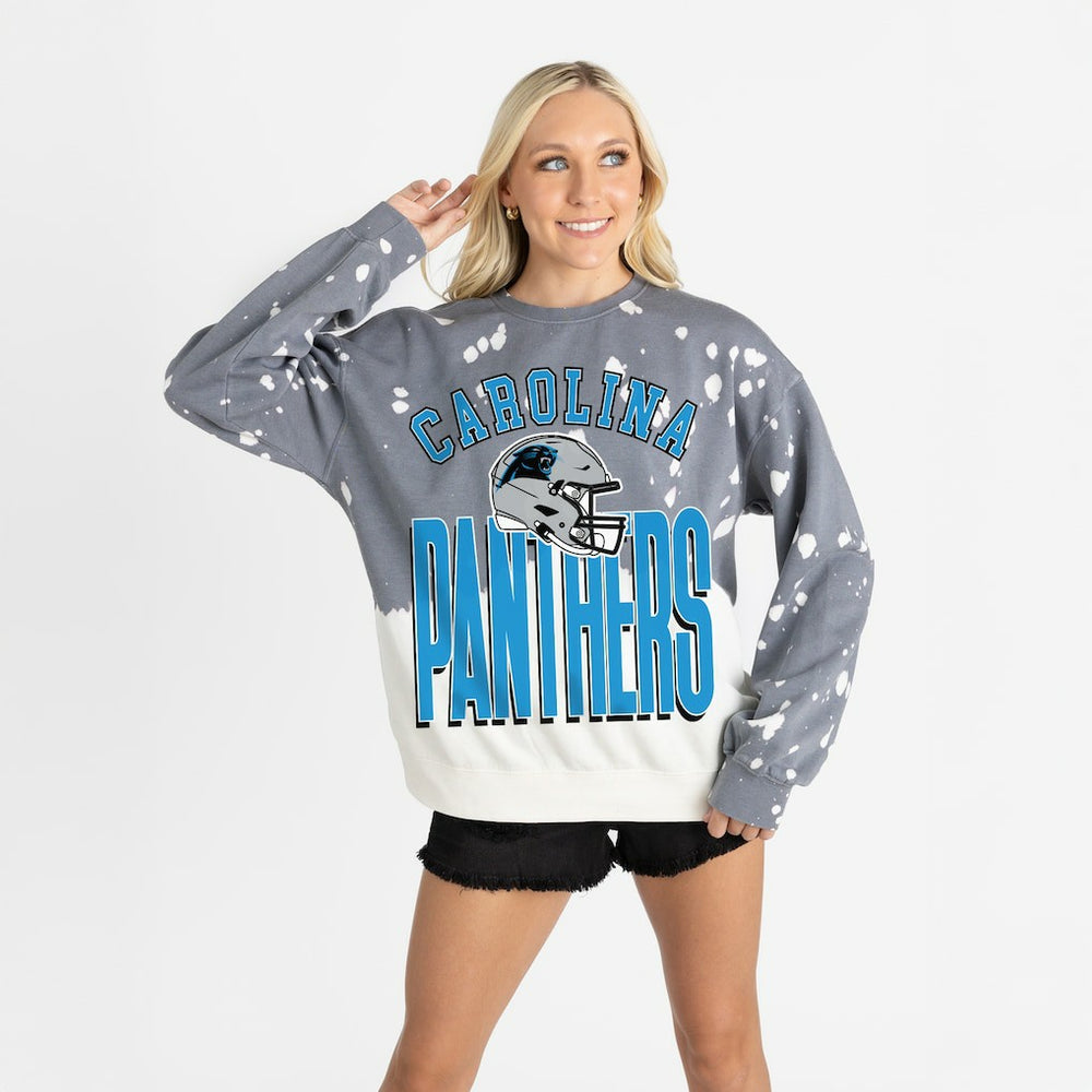 Carolina Panthers Gameday Couture Women's Arch Rivals Faded Wash Sweatshirt Gray - NFL