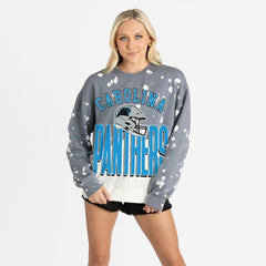 Carolina Panthers Gameday Couture Women's Arch Rivals Faded Wash Sweatshirt Gray - NFL