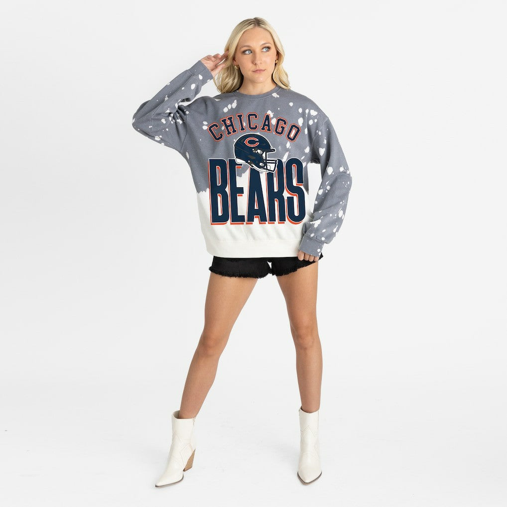 Chicago Bears Gameday Couture Women's Arch Rivals Faded Wash Sweatshirt Gray - NFL