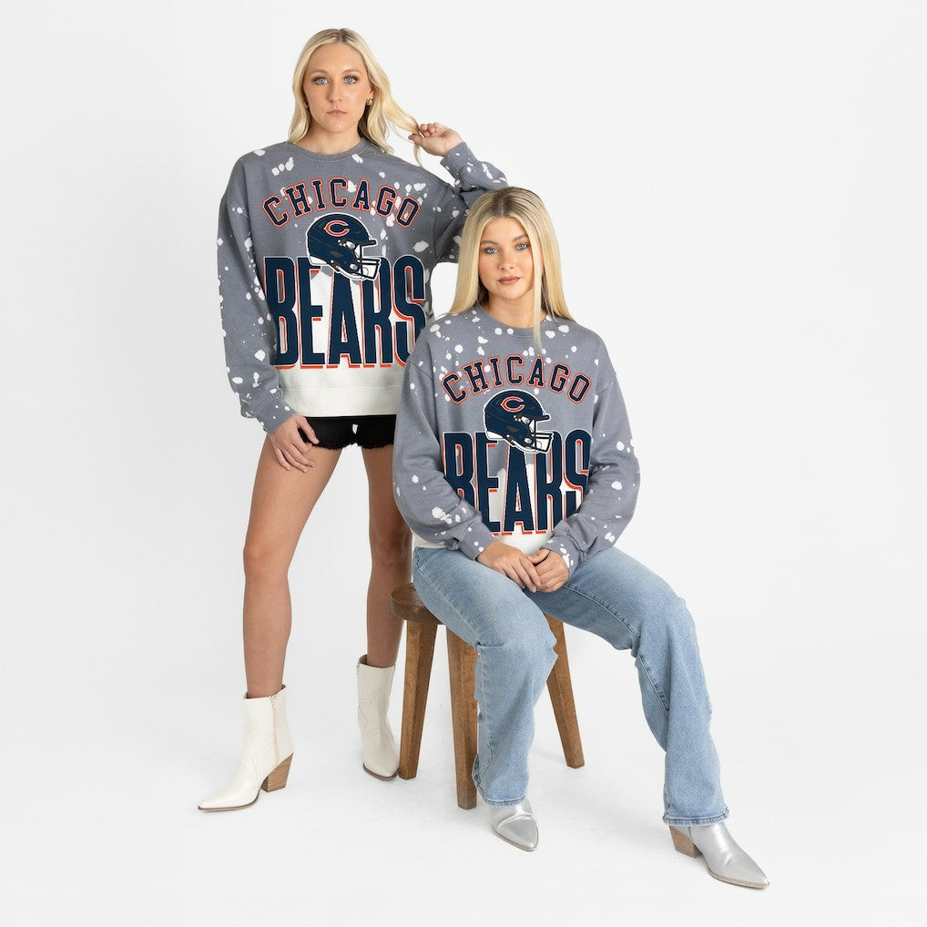Chicago Bears Gameday Couture Women's Arch Rivals Faded Wash Sweatshirt Gray - NFL