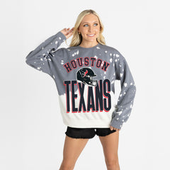 Houston Texans Gameday Couture Women's Arch Rivals Faded Wash Sweatshirt Gray - NFL