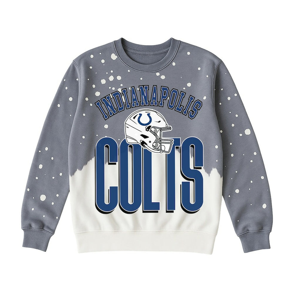 Indianapolis Colts Gameday Couture Women's Arch Rivals Faded Wash Sweatshirt Gray - NFL