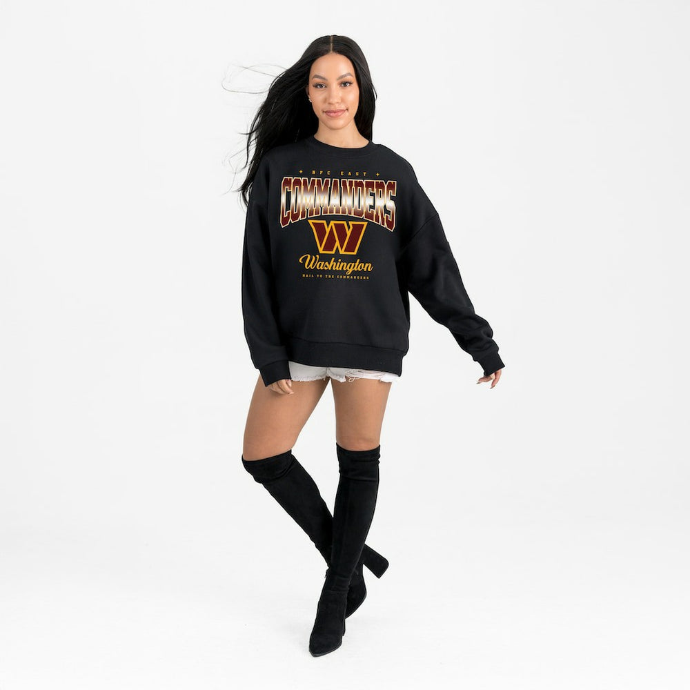 Washington Commanders Gameday Couture Women's Powerhouse Play Premium Fleece Sweatshirt Black - NFL