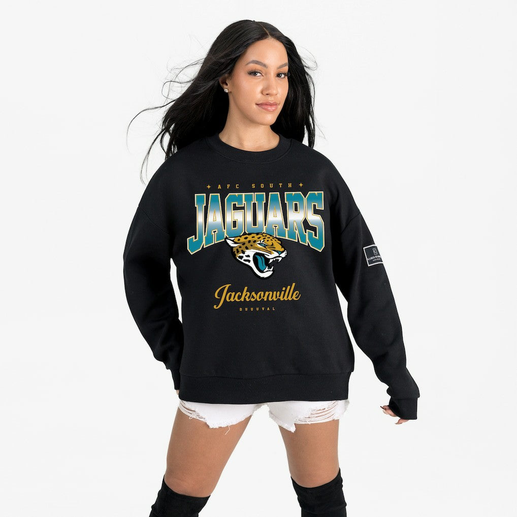 Jacksonville Jaguars Gameday Couture Women's Powerhouse Play Premium Fleece Sweatshirt Black - NFL