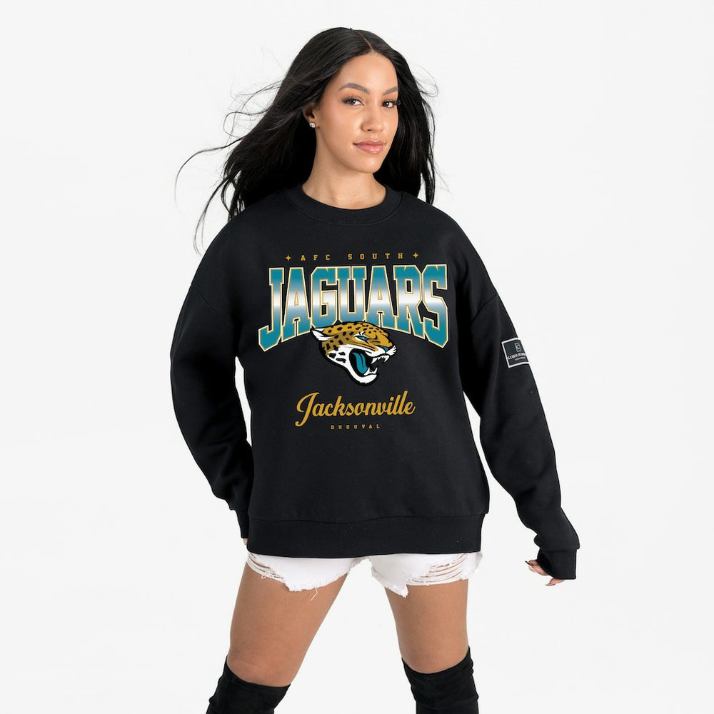 Jacksonville Jaguars Gameday Couture Women's Powerhouse Play Premium Fleece Sweatshirt Black - NFL