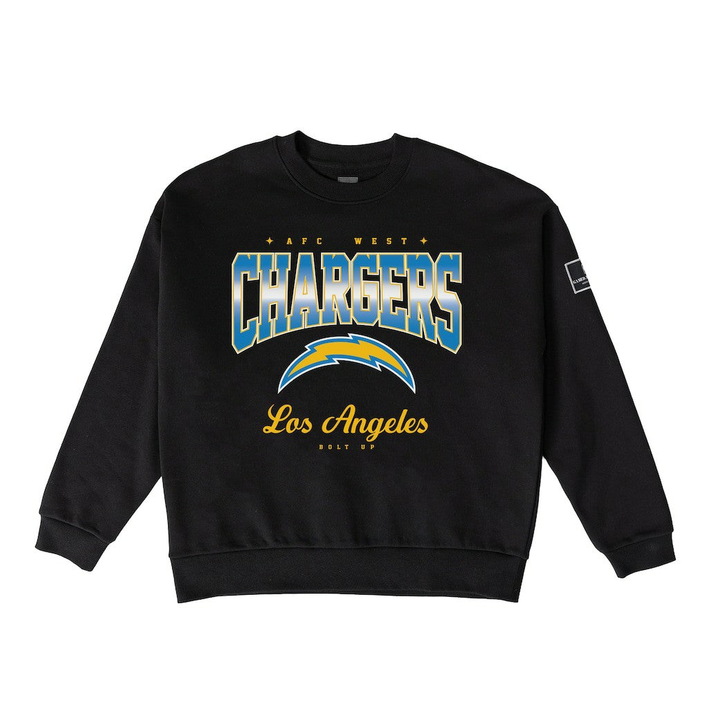 Los Angeles Chargers Gameday Couture Women's Powerhouse Play Premium Fleece Sweatshirt Black - NFL