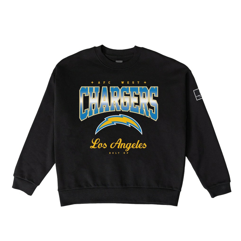 Los Angeles Chargers Gameday Couture Women's Powerhouse Play Premium Fleece Sweatshirt Black - NFL