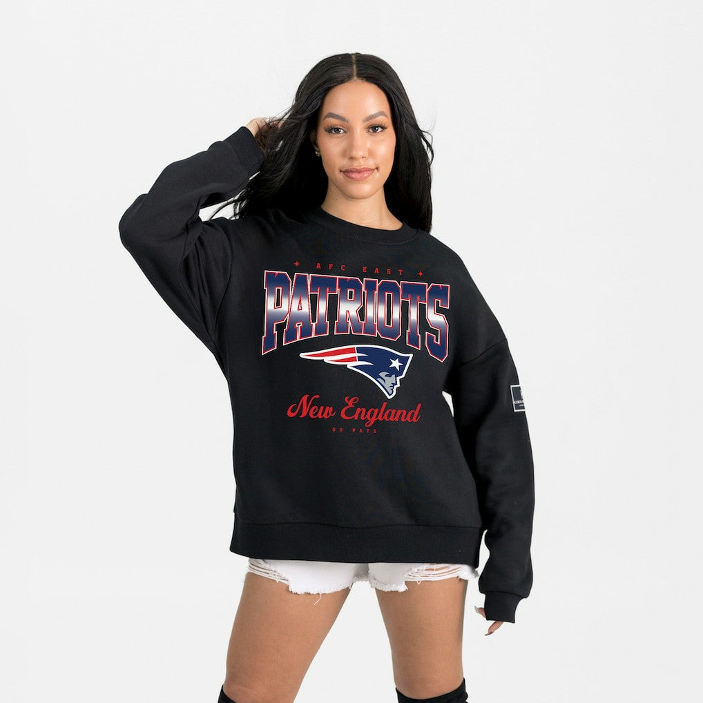 New England Patriots Gameday Couture Women's Powerhouse Play Premium Fleece Sweatshirt Black - NFL