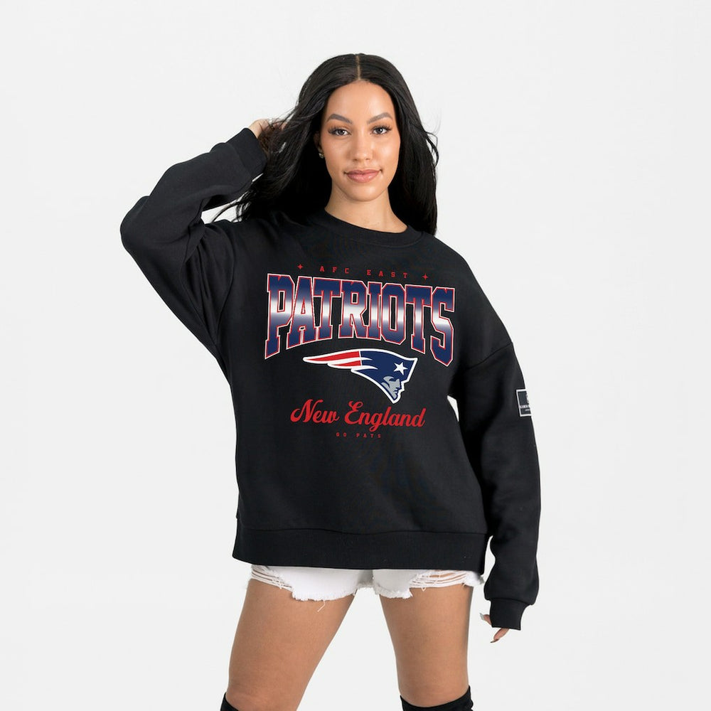 New England Patriots Gameday Couture Women's Powerhouse Play Premium Fleece Sweatshirt Black - NFL