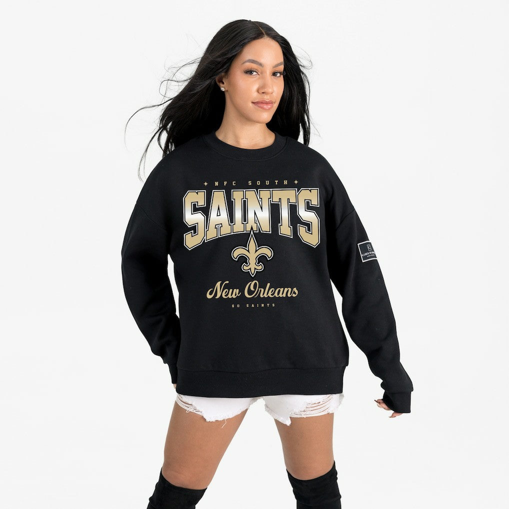 New Orleans Saints Gameday Couture Women's Powerhouse Play Premium Fleece Sweatshirt Black - NFL