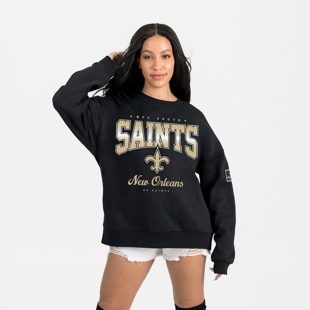 New Orleans Saints Gameday Couture Women's Powerhouse Play Premium Fleece Sweatshirt Black - NFL
