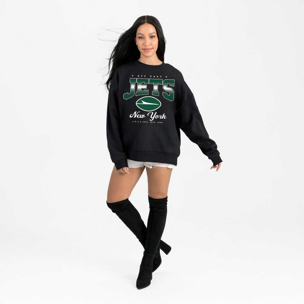 New York Jets Gameday Couture Women's Powerhouse Play Premium Fleece Sweatshirt Black - NFL
