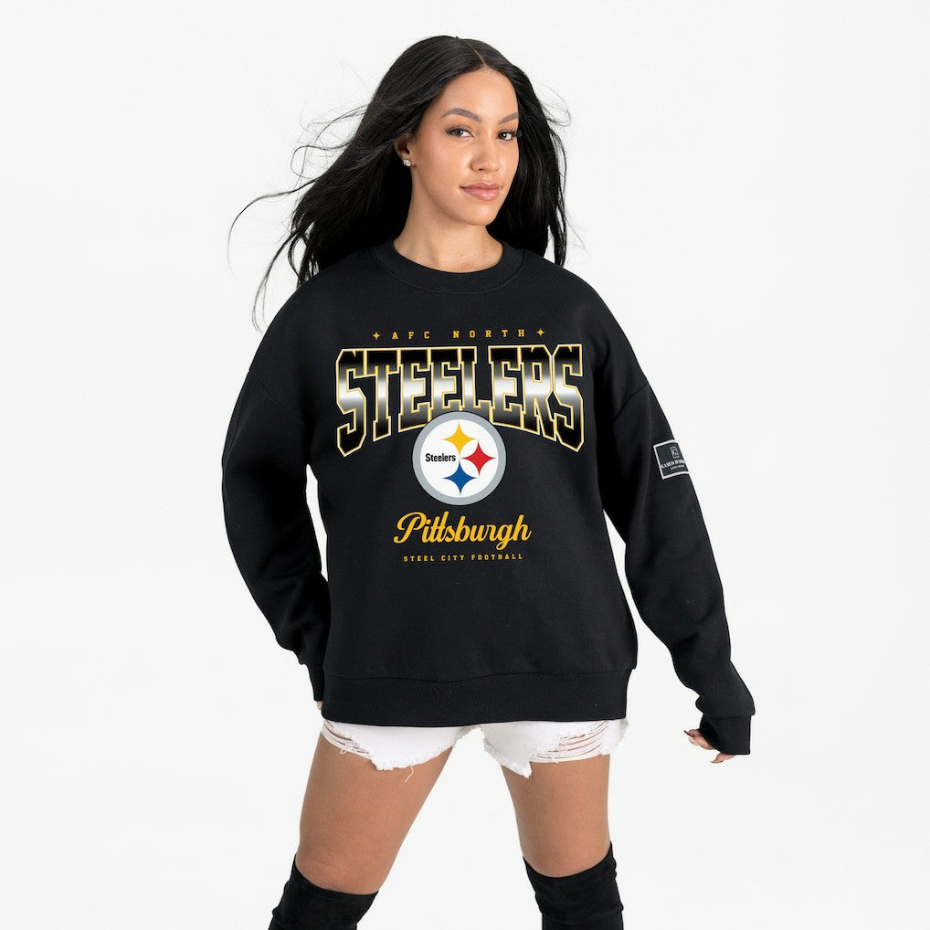 Pittsburgh Steelers Gameday Couture Women's Powerhouse Play Premium Fleece Sweatshirt Black - NFL