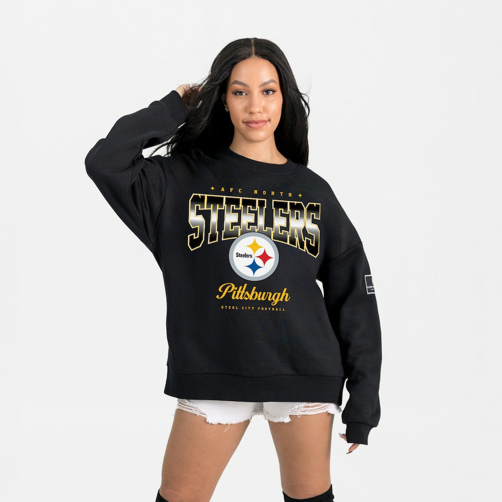 Pittsburgh Steelers Gameday Couture Women's Powerhouse Play Premium Fleece Sweatshirt Black - NFL