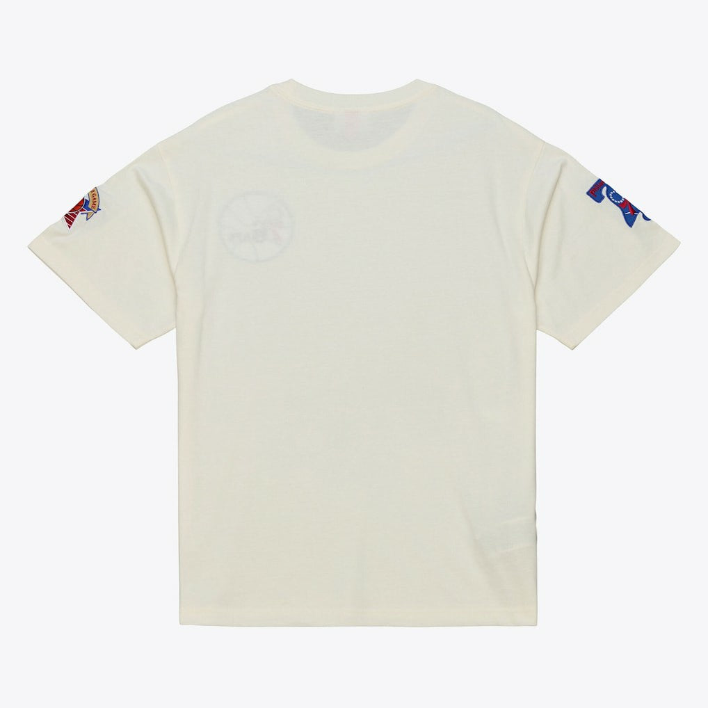 Mitchell & Ness - Philadelphia 76ers Hardwood Classics Chainstitch Premium T-Shirt - Cream