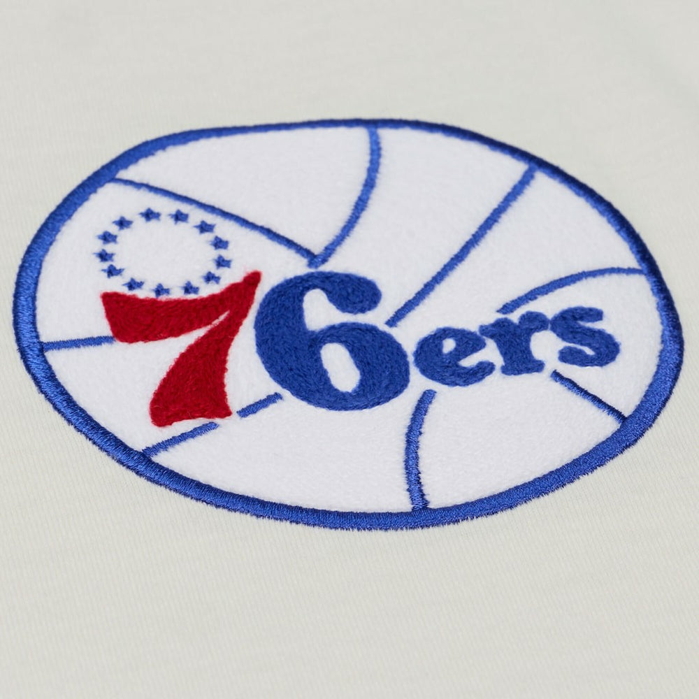 Mitchell & Ness - Philadelphia 76ers Hardwood Classics Chainstitch Premium T-Shirt - Cream